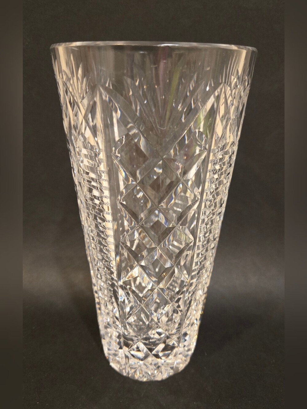 Waterford Crystal Clare 8" Vase Cut Diamond Pattern